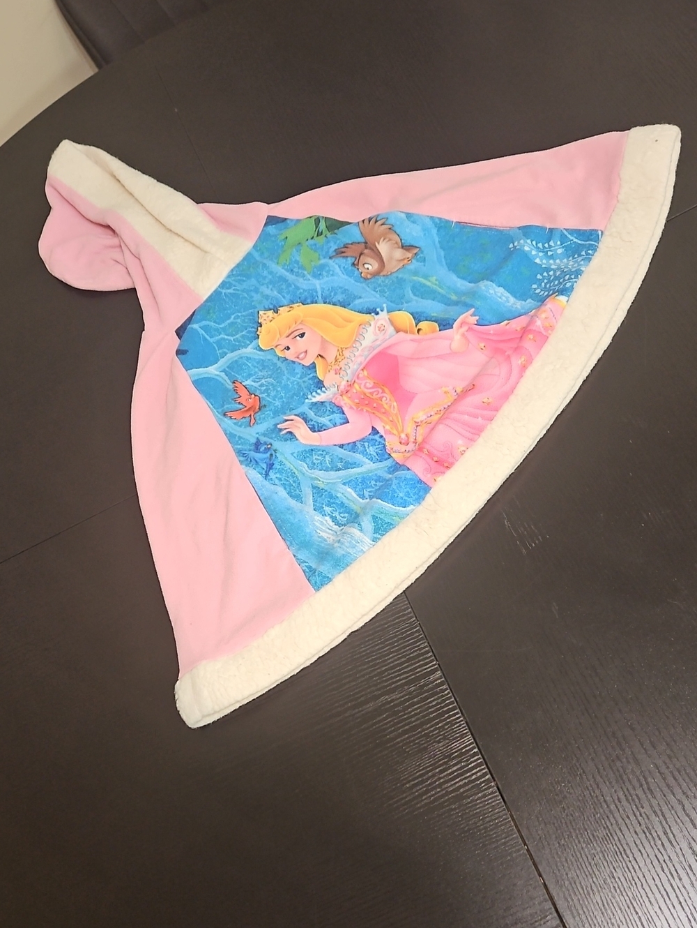 Disney Pink Hooded Princess Cape with Blue Graphic